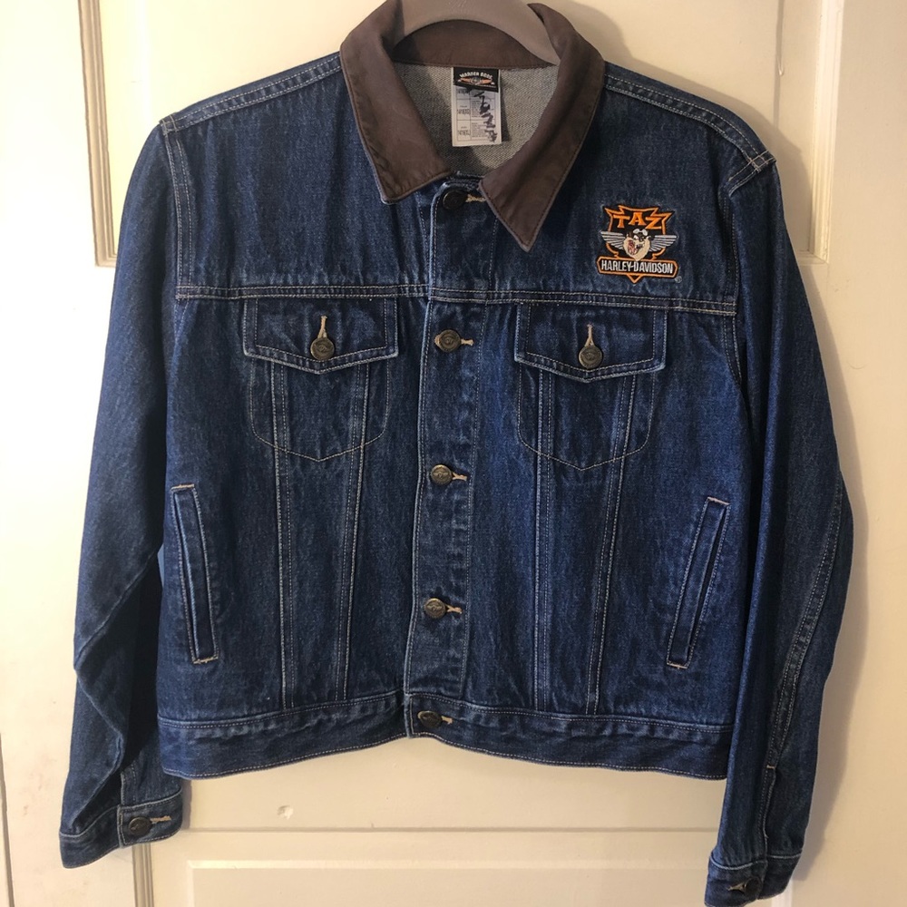 Vintage Harley Davidson Denim Jacket with Taz